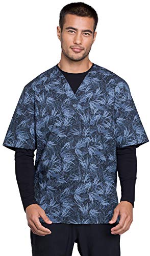CHEROKEE Genuine CK675 Men's V-Neck Top, Island Life, X-Large