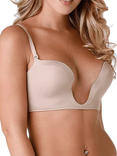 Wonderbra Ultimate Plunge, Sujetador con Escote Para Mujer, Beige (Skin), 95A (Talla fabricante: 95A)