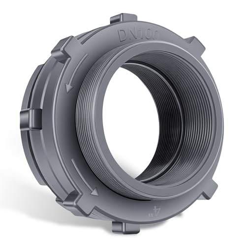 Sicrifety 4 Inch Bulkhead Fitting PVC Water Tank Connector Plumbing Bulkhead Pipe Fitting NPT with Reinforced Seals & Shock Absorber Ring for Rain Barrels, Water Tanks, Aquariums, Tubs, Pools