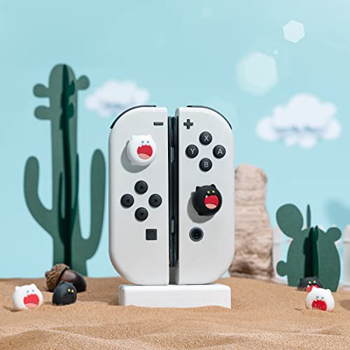 Image of GeekShare Cute Silicone Joystick Thumb Grip Caps, Joystick Cover Compatible with Switch /OLED /Switch Lite,4PCS - BOBO Cat