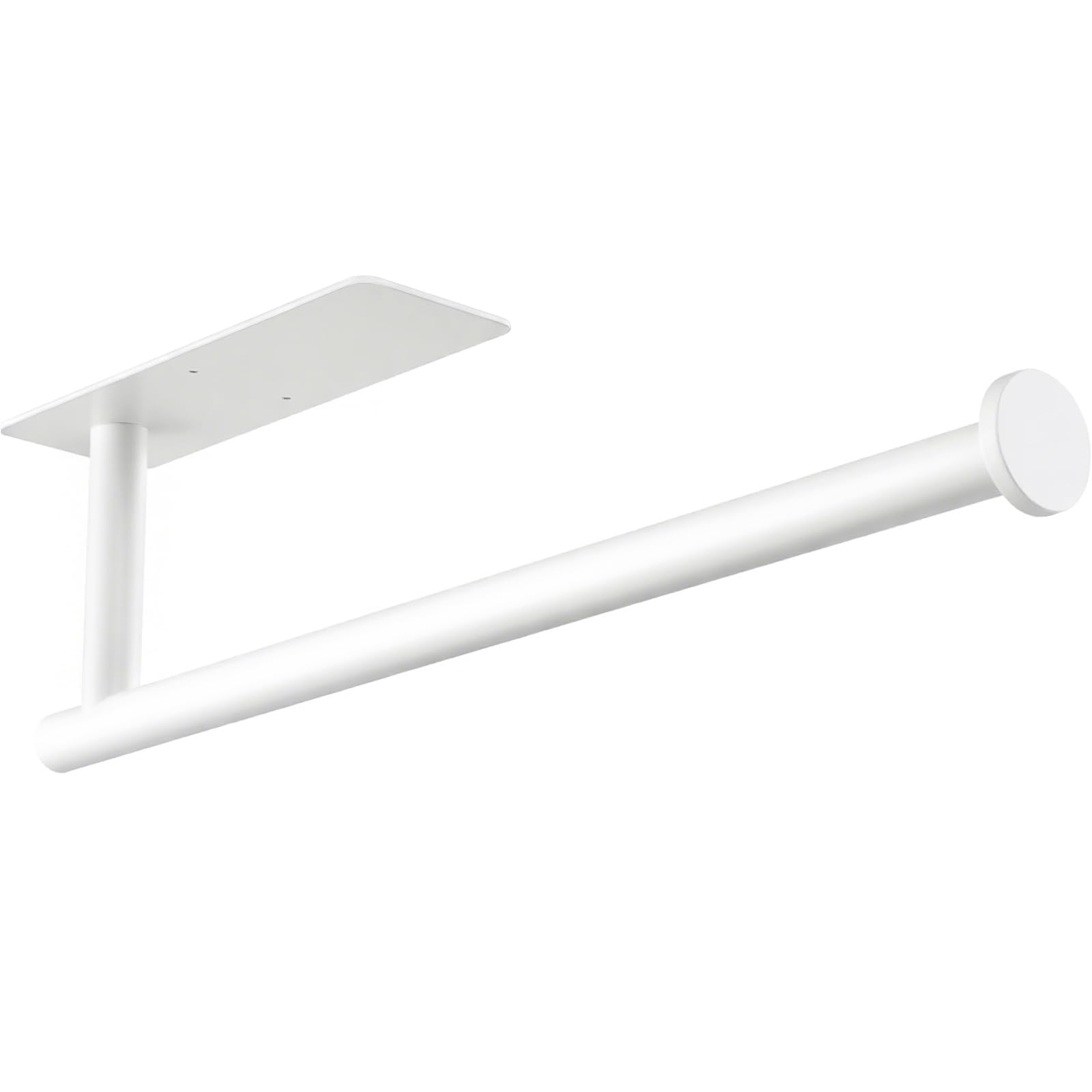 White Paper Towel Holder, Self Adhesive Paper Towel Roll Holder Under Cabinet, Stainless Steel Wall Mount Towel Paper Holder for Kitchen, Bathroom, RV