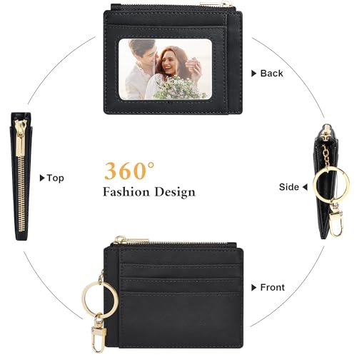 Image of Sodsay Card Case Slim Front Pocket Wallet for Women Credit Card Holder with Keychain | Slim, Front Pocket, Credit Card Holder, with Keychain