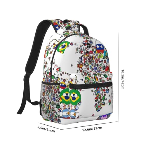 Polandball Countryball World Map Backpack large Capacity Bookbag Lightweight Cycling Outdoor Travel Bag For Women Men2