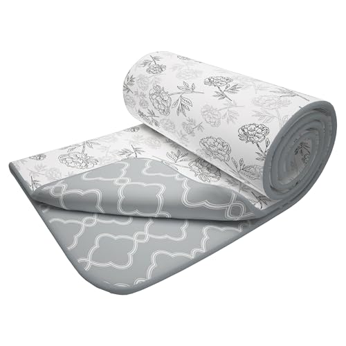 Image of Story@Home Dohar Single Bed Cotton 100% | 150GSM 144 x 220 CM Quilt AC Blanket for Summer | AC Comforter Single Bed | White & Grey, Floral & Moroccan Reversible Design Duvet | All-Season Blanket