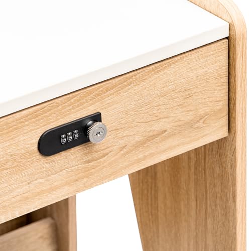 Image of Alex Daisy Movers Kids Study Desk with Lockable Wheels, Scratch-Resistant Top, Lockable Drawer, iPad Slot & Cup Holder | Compact Kids Study Table with Storage Shelf (White)