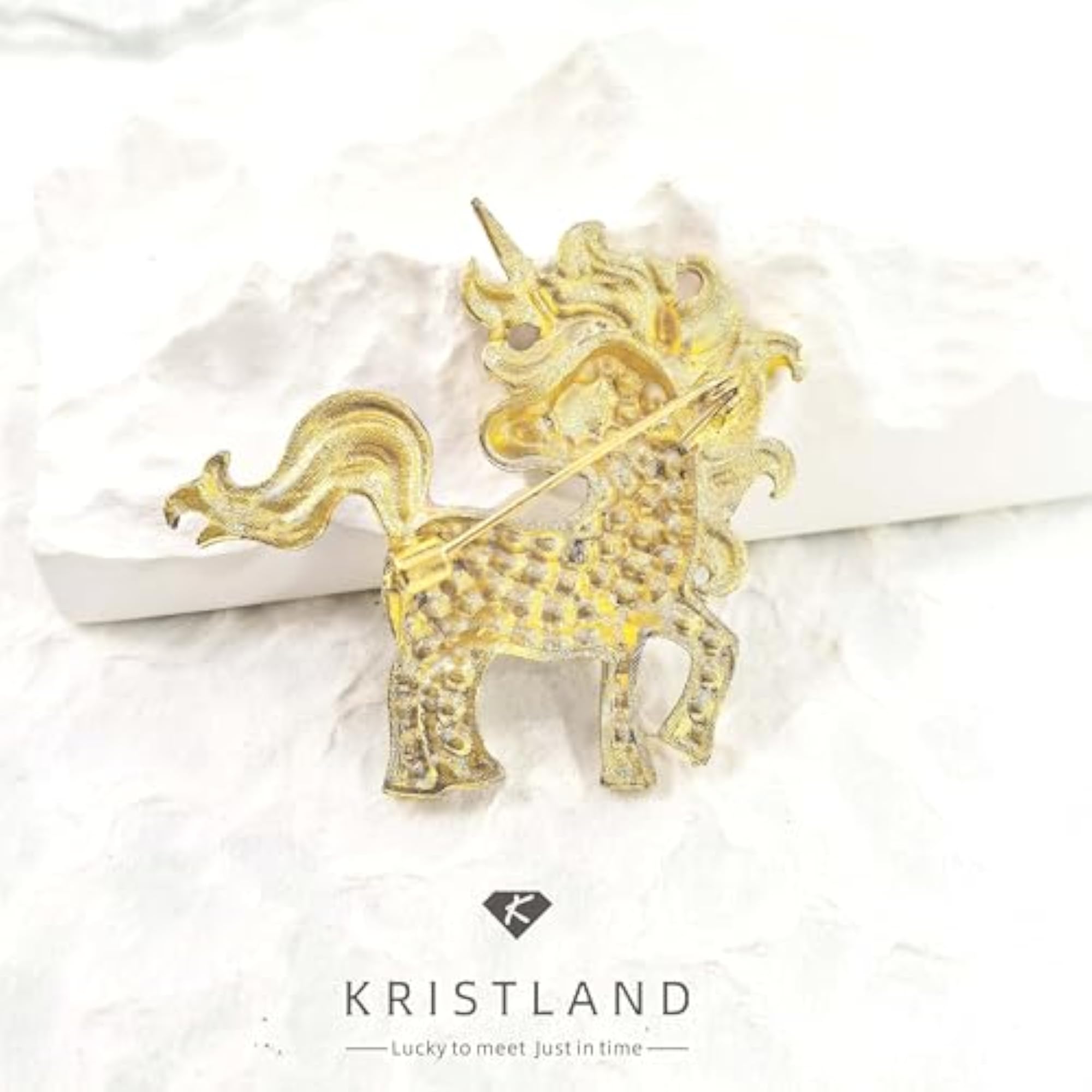 Cute Unicorn Brooch with Colorful Enamel & Austrian Crystals
