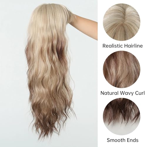 Perruque synthétique brune blonde pour masquer la perte de cheveux
