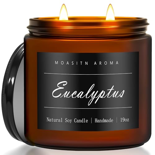 MOASITN Eucalyptus Large Heavenly Scented Candles for Home|19oz 100h Long