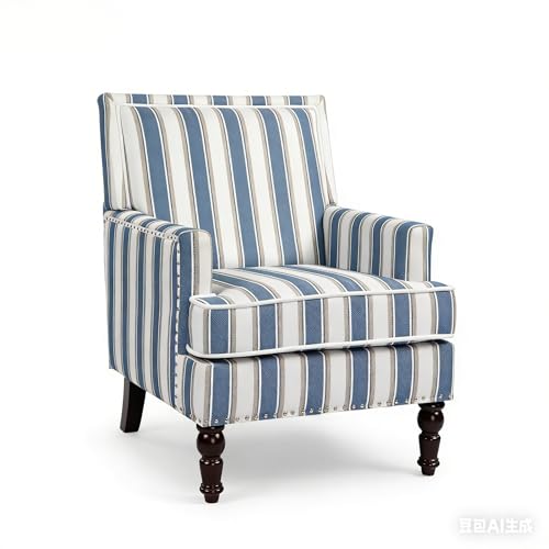 WakeZero Linen Accent Chair with Solid Wood Frame