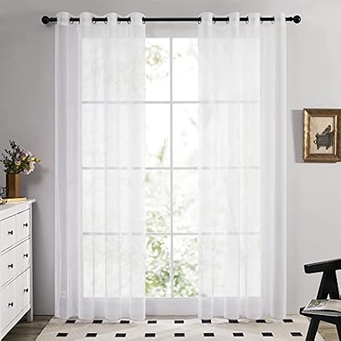 Deconovo Visillo para Ventana Cortina Transparente de Dormitorio Cover