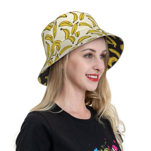 Image of Bucket Hat Double-Side-Wear Reversible Sun Hat Beach Travel Hiking for Women Men