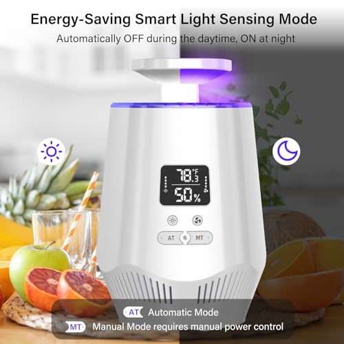 Image of Fruit Fly Traps for Indoors, Smart Fly Trap Indoor Bug Zapper Gnat Traps for House Indoor with Temperature and Humidity Sensor, 10PCS Sticky Boards White 02