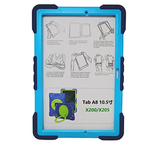 Capa para Tablet Samsung Tab A8 X200 X205 Armadura Anti Queda e Impacto Tela 10.5 polegadas (Azul Ma