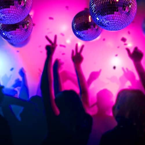 4 unidades de bolas espejadas de discoteca de 4 pulgadas, decoración colgante plateada para fiestas navideñas, años 70 y eventos temáticos miniatura 4