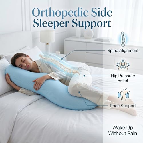 Almohada corporal refrescante de espuma viscoelástica ajustable para dormir de lado con soporte 5