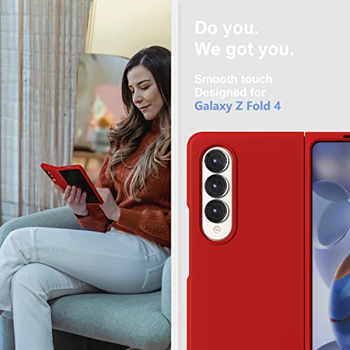 Coque silicone Samsung Z Fold 4 rouge pour usage quotidien
