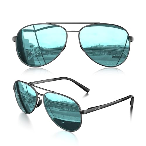 Image of LUENX Aviator Sunglasses for Women Men Polarized Lens Trendy Sun Glasses - UV 400 Protection 60MM with Accessories Driving