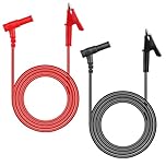 Electrical Test Cables, Multimeter Test Leads 4mm Banana Plug to Crocodile Clip Cable for Factory Laboratory 2PCS (1M, Red&Black)