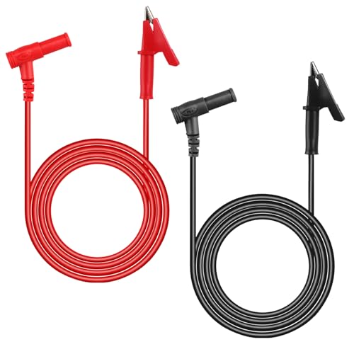 Câbles de Test de Multimètre Sondes de Multimètre Câble de Test Pince Crocodile Fiche Banane pour Tension Voltmètre 2Pcs