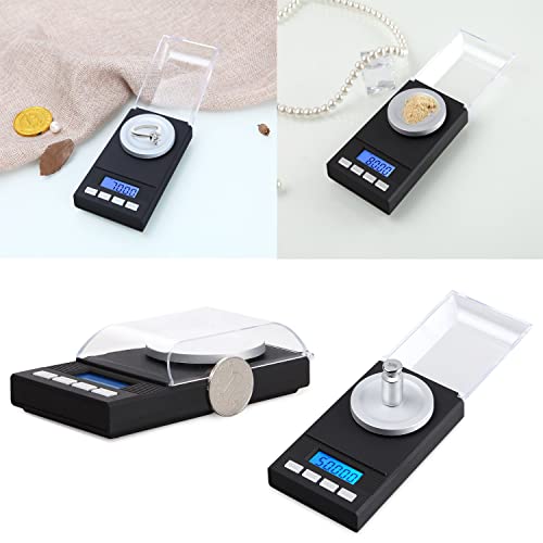 50G/1.7637Oz High Precision Digital Milligram Scale, 0.001G /0.0001Oz Accuracy, Portable Jewelry Scale Digital Weight With Calibration Weights Tweezers And Weighing Pans #TOP2