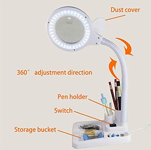 Loupe éclairée portable réglable avec lampe de table YSJNGF - 4