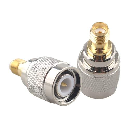 Image of Futheda 2PCS SMA Female to TNC Male RF Coaxial Adapter TNC to SMA Coax Jack Low Loss Nickel Plated Connector Compatible with Wifi Radios LTE Router Antenna Telecom Wireless Wired Device Broadcast LMA
