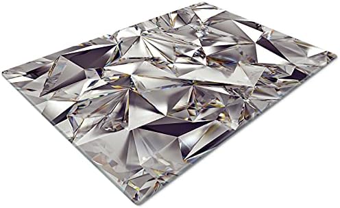 Glass Chopping Board 50 x 40 | Kitchen Worktop Protector | Multifunctional Cutting Board | Work Top Savers | Kitchen Accessories | Extra Large | Black Grey Slate Effect