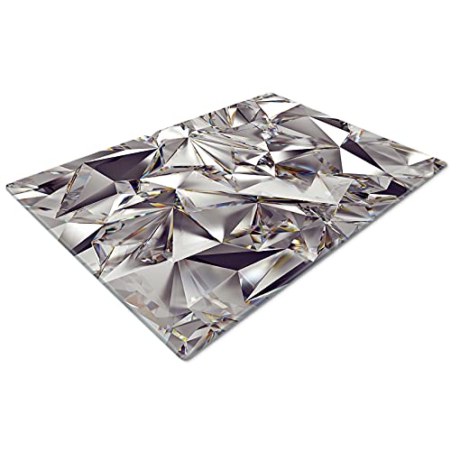 Whats On Your Wall.com Glass Chopping Board | Non-Slip, Heat Resistant, Hygienic | 30 x 20cm Rectangular | Grey Black Silver Effect