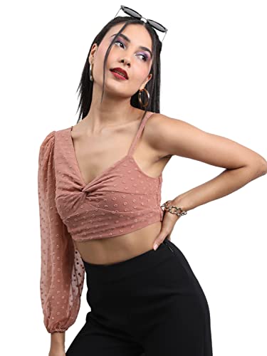Image of Ketch Women Polyester Regular Fit One Side Shoulder Tops