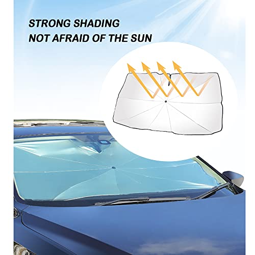 2023 Newest Car Umbrella Sun Shade Cover,Nano 5-Layer Block Uv Reflector+Handy Windshield Sun Shade For Most Cars Suv Truck,One Of The Fastest Cooling And Sun Protection Car Sun Shade #TOP5