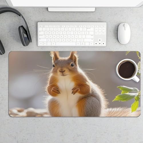 Protector para escritorio con diseño ardilla, base de goma antideslizante, grande miniatura 5