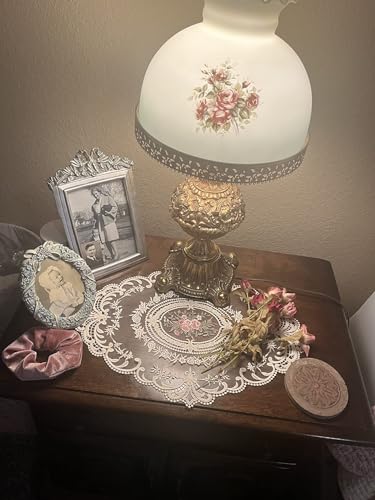Image of 2Pack Retro Lace Placemats, French Crochet Doilies, Handmade Embroidered Table Mats, 12x16-in Beige Place Mats Cup Mat