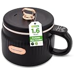 NutriChef 1.6 QT Portable Electric Rice Cooker, Multi-Functional Mini Rice Maker, Non-Stick Ceramic Coating, Digital Control Panel, 6 Cook Functions: Rice, Soup, Stew, Porridge & More, Black