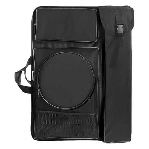 Sac à dos de dessin étanche noir léger et compact pour transporter le matériel d'art