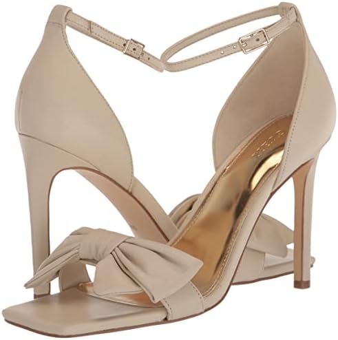 GUESS Women's SANCIA Heeled Sandal, Cream 110, 9.5 | Image 6