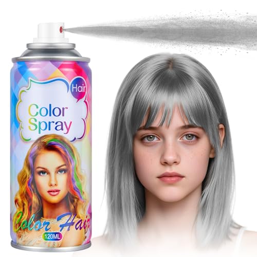 Acomler Silver Grey Gray Hair Spray Color Temporary Hair Color Spray for Kids Women, Washable...