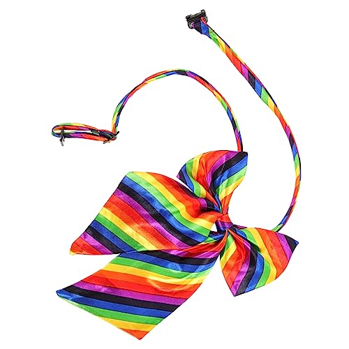CALLARON Rainbow Bow Tie Props Decorative Tie Festival Decor Accessory for Cosplay Birthday Party