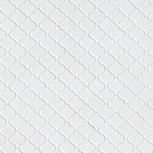 MSI Retro Bianco Arabesque 12 in. x 12 in. Glazed Porcelain Mesh-Mounted Mosaic Tile