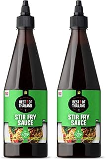 Best of Thailand Stir Fry Sauce Rich Flavor | Authentic Asian-Brewed Marinade, Glaze, Salad Dressing & Dip for Meat & Vegetable Stir Fry | No MSG | Kosher Parve | 2 Pack of 23.65oz Squeezable Bottles