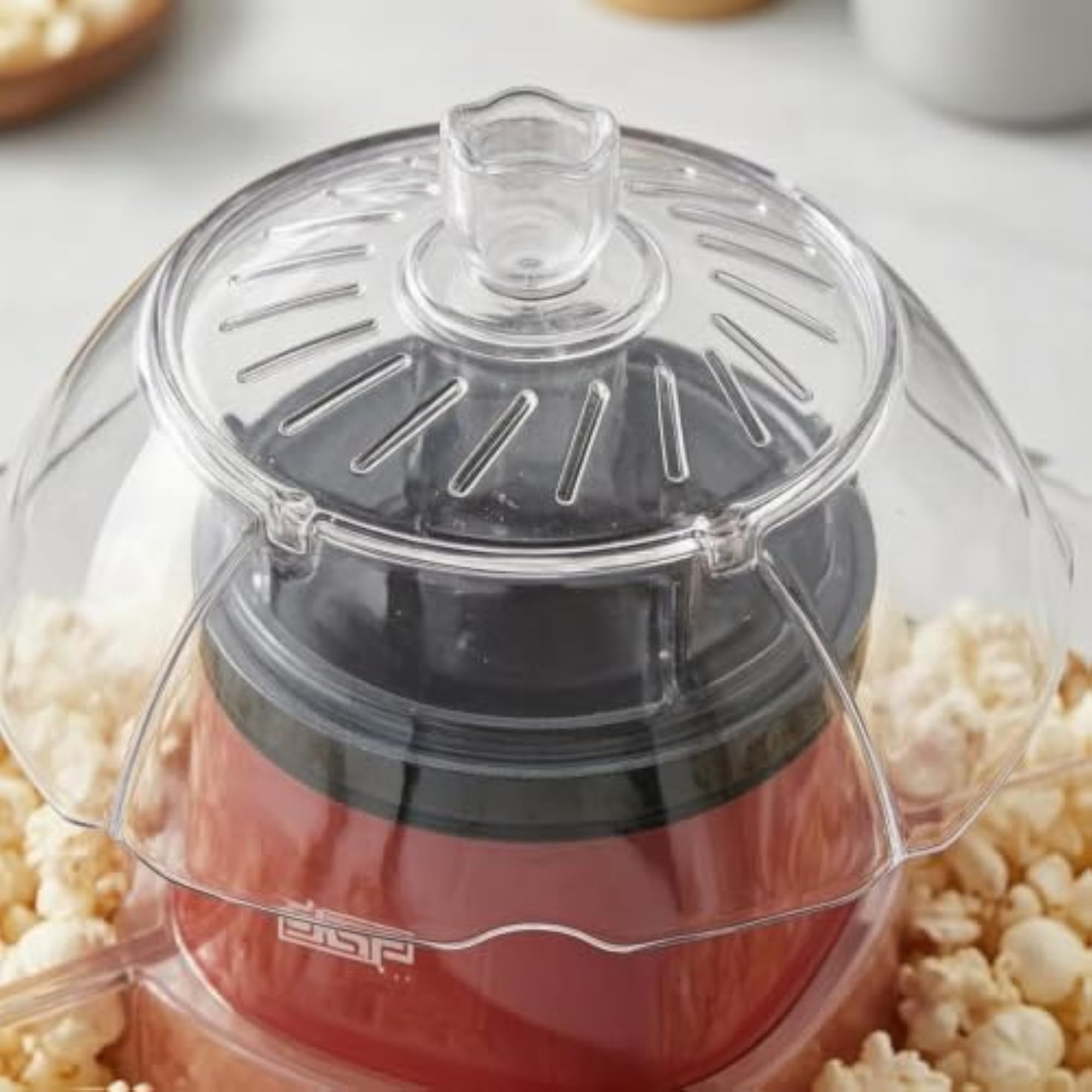 Red Body Popcorn Machine with Bowls Transparent Lid