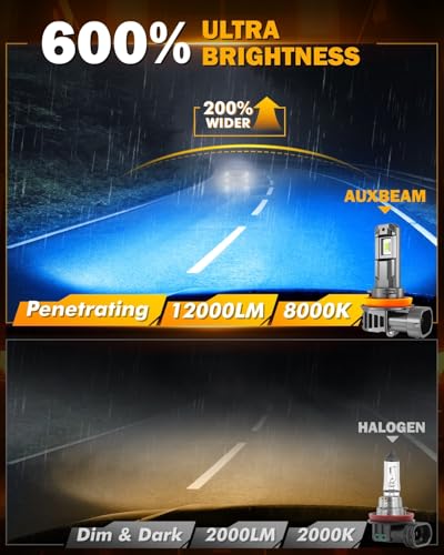 Image of Auxbeam Fog Light, 8000K Ice Blue Light for Off-Road Use, (H11)
