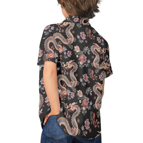 Boy Button Down Shirt Short Sleeve Hawaii Beach Summer Aloha Shirt Kids Boys Girls4