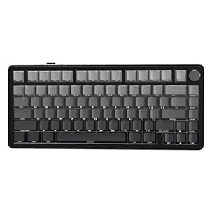 ATTACK SHARK X85 Gasket Mechanische Tastatur mit Drehregler, 75% kabellose Gaming-Tastatur mit fünfschichtiger Polsterung, BT5.0/2.4G/USB-C,RGB, Hot-Swap-fähig, PBT-Tastenkappen (schwarzer)