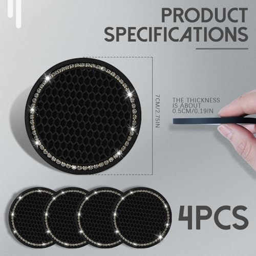 Juego 4 pcs portavasos para carro silicona negro y gris miniatura 2