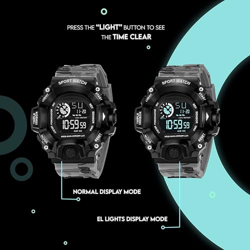 Image of Acnos Digital Sports Watch - Rugged Outdoor Multi-Function Countdown Timer & Alarm (WR30 Water-Resistant)