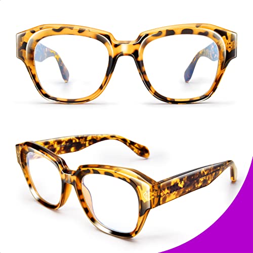 Image of VISOONE Acetate Blue Light Blocking Glasses Square with Anti Computer Glare for Gaming Women and Men GROUSE