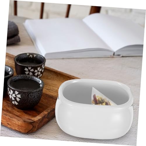 Porte-sachets de thé céramique anti-choc, protège-table blanc - 8