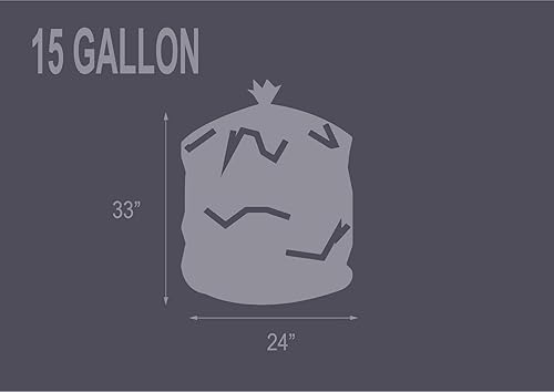 Miniatura 9 de Resilia Tall 15 Gallon Trash Bags - Clear Recycling 100 BagsRoll, 1 Mil Thick, 24x33 inches (WxH), Wire Ties Included, MADE IN USA