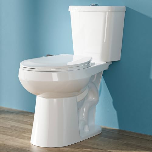 HOMLYLINK 17 Inch Compact Tall Toilet for Small Bathroom, ADA High Toilets, Chair Height Toliet, Comfort Bowl Heigh 16.75