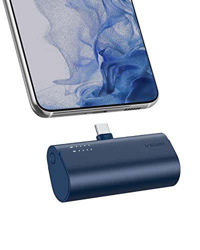 VEGER Batterie Externe USB C 5000mAh, PD 20W Mini Power Bank, Petite et Mignonne Batterie Portable Compatible avec Samsung/Huawei/Xiaomi/Google Pixel/Oculus Quest/Jeux Switch (Bleu)
